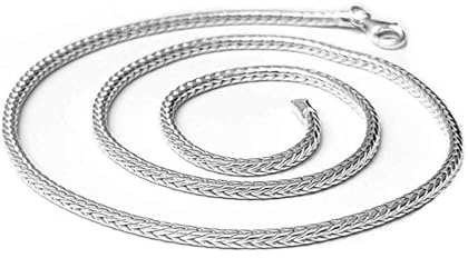 Treasure Bay Fuchsschwanz-Halskette, hergestellt in Italien, massives 925er-Sterlingsilber, erhältlich in 42 cm, 45 cm, 48 cm, 50 cm, 52 cm und 55 cm, Sterling Silber