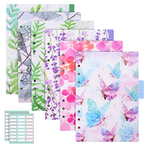Discbound Registerkarten,12 Stück A5 Ordnerregister Trennblätter, PVC einführbare Binder Index Seite, Kunststoff Index Tab Binder Trennblätter für 6 Ringe, Notizbücher, Reisetagebuch, Tagebuch, Planer