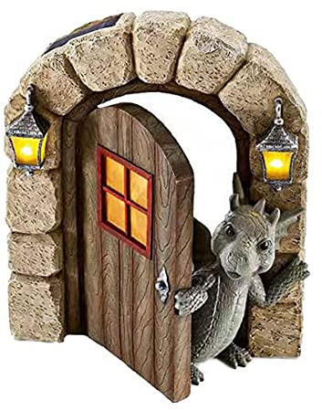 Hilai Figuren Garten,Garten Ornamente, Gartenstatue, Harz Dinosaurier Ornamente Garten Meditierte Drachen Skulptur Wandmontage Kunst Statue Style22 Outdoor-Hof Dekoration Garten Harzstatue