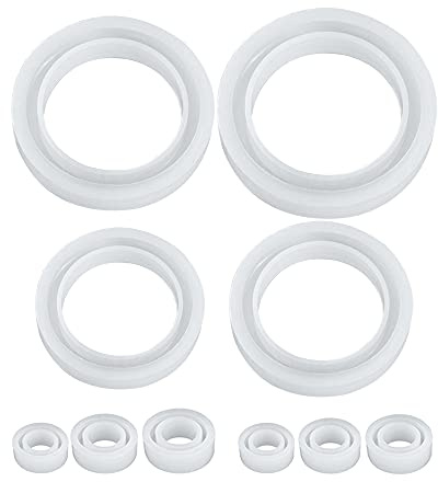 Hazrcvr Epoxidharz Gießformen 10 Stück Silikonformen Armreif Ring Form Ringformen für Epoxidharz Silikonform Ringe Resin Silikonform Armreif Ring Gießform für Dekoration Machen