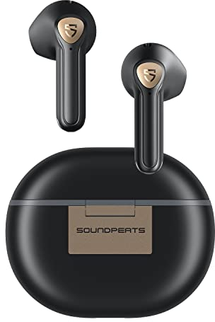 SoundPEATS Air3 Deluxe HS Écouteurs Bluetooth sans Fil Hi-Res Audio Semi-Intra-Auriculaires Codec LDAC, Oreillettes Bluetooth 5.2 Appel Clair ENC, Contrôle APP, 20 Heures d'écoute Noir