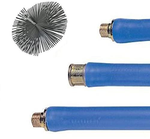 La zappa Kit pulizia per stufa a legna, scovolo Ø 200 mm con asta da 8,4 mt spazza camino