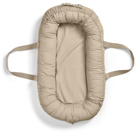 Elodie Details Babynest Kuschelnest Tragbare Babynestchen Neugeborene Kokon für Babys und Säuglinge, Waschbare Reisebett Baby Nestchen 100% Baumwoll 78x45 cm – Pure Khaki