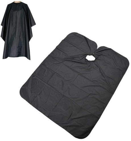 GNALIA Cape de Coiffeur Professionnelle 120 * 70cm Noir Polyester pour Beauté Professionnels Unisex