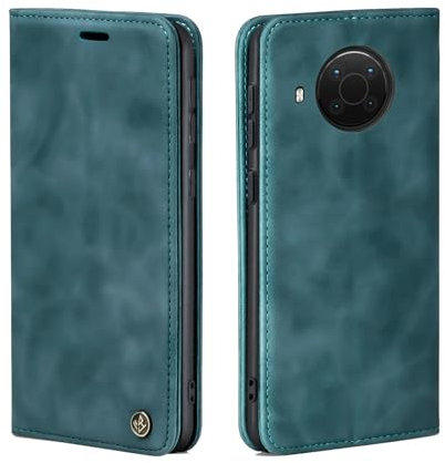 LBH Handyhülle für Nokia X10 / X20 in Petrol Blau mit Karten- und Geldfach Smartphone Hülle mit Standfunktion Flip Case Schutzhülle Magnetverschluss Vintage