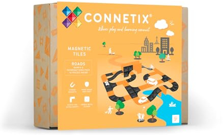 CONNETIX Magnetbausteine Straßen Rampen- und Kreuzungspaket, 16 Stück