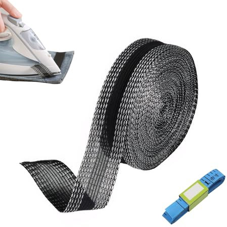 Cinsersr 10m Saumband Zum AufbüGeln,BüGelband Zum KüRzen Von Gardinen,Saumband Zum AufbüGeln Waschfest, Zuschneidbar, Waschbar, Mit MaßBand, FüR Hosen, Kleidung, Stoffe (Schwarz)