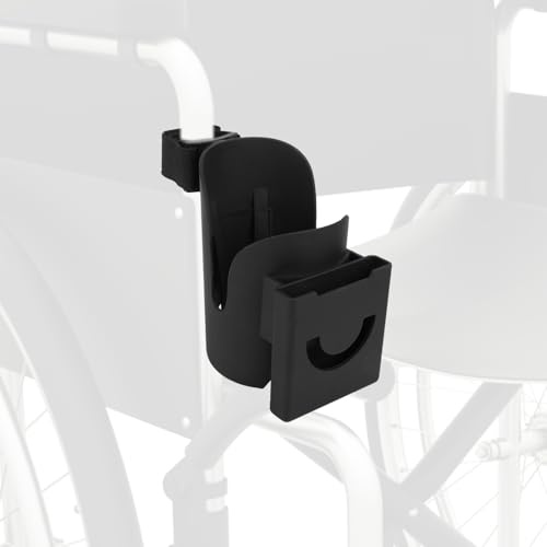 Portavasos Silla Ruedas para Drive Medical Nitro, Portavasos 2 en 1 Correa para Andador Portavasos Soporte Teléfono Accesorios para Silla Ruedas para Drive Medical Nitro Andador(Negro)