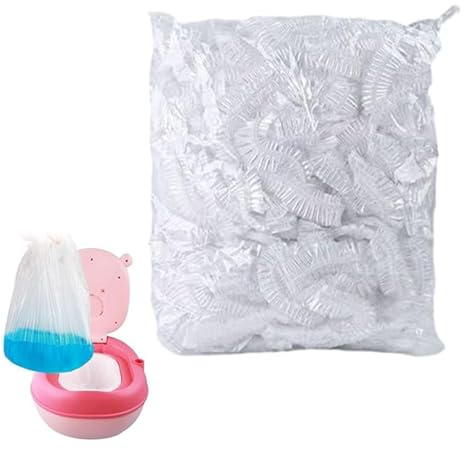 MIUPOO Potty Chair Liners with Elastic, Portable Potty Training Bags, Potty Refill Liners Disposable for Toddlers Kids and Baby,Toilet Seat Cover,100Pieces,19x8Inches,Clean
