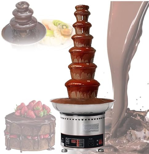 Fontaine à chocolat à 4/5/6/7 niveaux Ensembles de fondue commerciaux de grande taille pour machine à fontaine à chocolat électrique Ensemble de fondue au chocolat pour fête, mariage,7Tiers