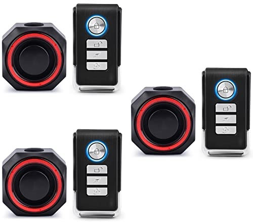 NineLeaf Bike Alarms for Ebikes,Bike Alarm with Remote,Motorcycle Alarm System,IP65 Waterproof,113db super loud,USB Charging, Suitable for Bicycles,Motorcycles,Electric Bikes,Electric Scooters,3PK