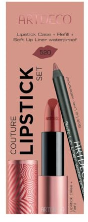 ARTDECO Couture Lipstick Set | Wiederbefüllbare Lippenstifthülse, Lipstick Refill mit SPF 15 & Soft Lip Liner waterproof, 1 Set