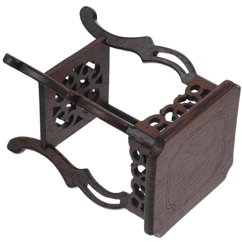 Sosoport Wenge Wood Ornament Plant Stand Solid Wood Flower Pot Base Rustic Style for Indoor Pot Display for Living Decor
