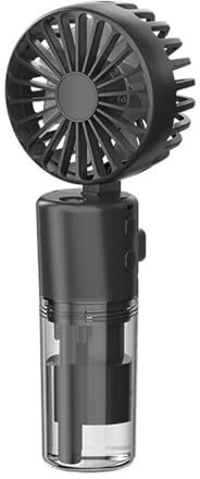 Kouamor 4 Speeds Portable Handheld Fan with Water Mist Sprays, Water Mists Fans, Cooling Mist Spray Fan, Fan that Sprays Water, USB Rechargeable Mini Cooling Mist Fans, for Indoor Outdoor (black)