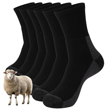 Atforna Merino vandringsstrumpor herr, utomhusstrumpor trekkingstrumpor, merinoull sportstrumpor löparstrumpor unisex, andas och vadderade, 3 par