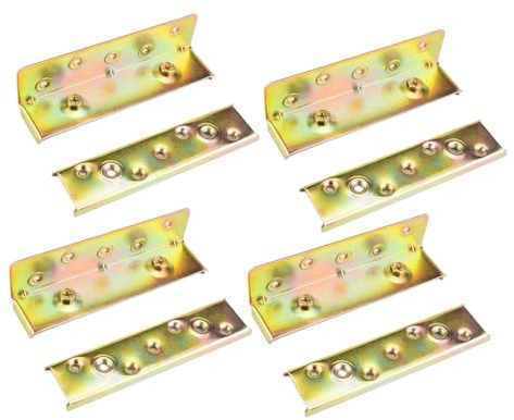 Bettschienen-Halterungen, Eisenholz, Bettrahmen, Verbindungsbeschläge, stabile Schrauben nicht im Lieferumfang enthalten, einfach zu installieren, 15,2 cm, 1,5 mm dick, 4 Stück