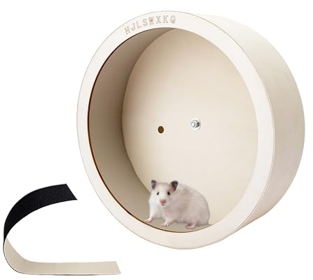 HJLSWXKQ 15in Wooden Chinchilla Wheel Silent with Removable Washable Track | Waterproof Anti-Slip Track,4.8 Wide, easy to assemble，Quiet Hamster Wheel for Large Hamster,Rat,Hedgehog,Syrian Hamster