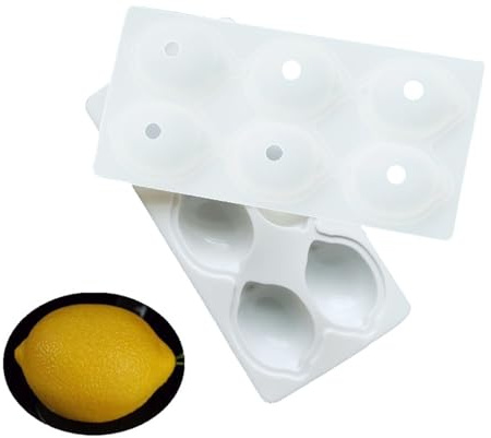 Easy Releases - Molde de silicona para hornear, 6 cavidades, forma de limón, moldes para tartas de helado, espumas, gelatina, fiestas, servir siliconas, moldes para hornear gelatina y postre