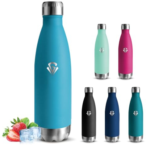 Botella Termica 750ml, Botella Agua Acero Inoxidable, Botella Agua Gimnasio, A Prueba de Fugas, Cantimplora Acero Inoxidable, Aislamiento al Vacío, Cantimplora para Oficina, Gimnasia
