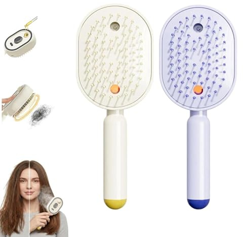Spazzola Elettrica a Vapore, Piastra Per Capelli a Vapore Ricaricabile Con Spray, Pettine Districante Antistatico 3 In 1 E Massaggio Con Cuscino D'Aria, Strumento Portatile Senza Fili Per Lisciare Lo