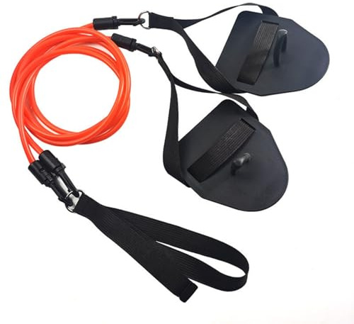 Folpus Bande D Entraînement de Natation Corde Élastique de Travail Résistances Multiples Pagaies de Main Sangle Ajustable pour Endurance des Bras et, Rouge, 30 Livres