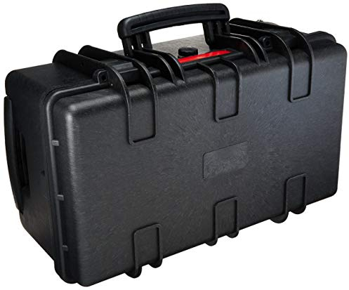 Amazon Basics Large Protective Hard Camera Case with Retractable Handle and Rolling Wheels, Customizable Fit Foam, Waterproof, Shockproof, 21.9 x 13.7 x 9.8 inches (55.6 x 34.8 x 24.9 cm) - Black