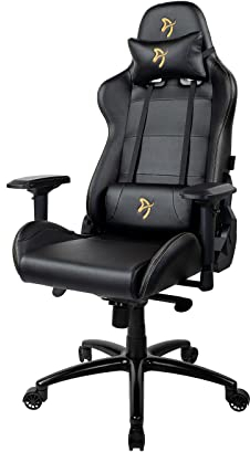 Arozzi Verona Signature Premium PU Ergonomischer Computer-Gaming-/Bürostuhl mit Liegestuhl, schwenkbar, neigbar, Wippe, 4D Armlehnen und Nacken- und Lendenkissen