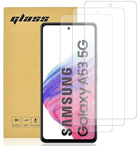 Totill 3 Stück für Samsung Galaxy A53 Schutzfolie, Frei von Kratzern, 9H Härte, HD Displayschutzfolie, Ultra-klar, Ultrabeständig, Panzer Schutz Glas für A53 Splitterfest schutzglas 5G