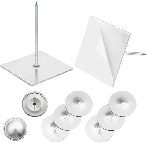 ZOWZEA 300pcs/100set Self Stick Insulation Pins 2-1/2 Inch with Self Locking Round Insulation Hangers Washers and Caps for Foam Board Wall Floor Ceiling