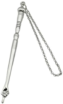 Baoblaze Puntero de, herramienta de lectura de, obras de arte, aleación de Zinc, puntero de mano decorativo, puntero de la Torá para boda, Cabeza de cebolla plateada