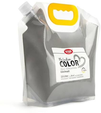 Viva Decor My Emotion Color 2,6 litros - Elegancia oculta - Mate, pintura para pared y techo gris oscuro, alta opacidad, olor neutro y granja de goteo. Pintura interior para salón, dormitorio infantil