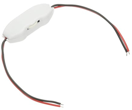sourcing map LED Strip Dimmer, DC 12V to 24V 3A Rotary Brightness Adjustable Controller Lamp Switch with Wire Leads for Single Color Strips, White