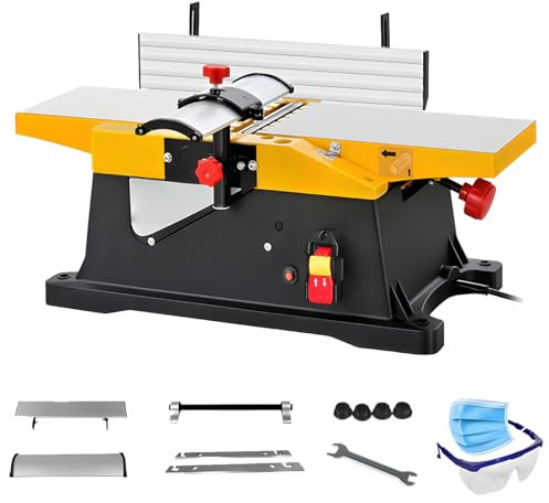AXGCAA Cepilladora de sobremesa de 15 cm, 12 000 RPM/min, eléctrica de sobremesa para carpintería, Profundidad de Corte Ajustable de 0 a 3 mm, Ancho de 150 mm, 1800 W, para Cortar Madera