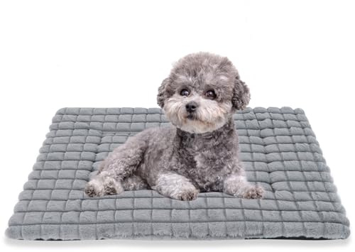 BVAGSS Flauschiges Orthopädisches Hundebett, Waschbar Hundematte, rutschfeste Unterseite, Plüsch Hundekissen Weiche und Warme Hundematte für klein mittel große Hunde XH082 (100x80cm,Grau)