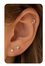 HANLI 3 Paia Orecchini Donna Oro Placcato 14K e Zirconi Cubici Anallergici Leggeri Trendy Gioielli di Moda per le Donne