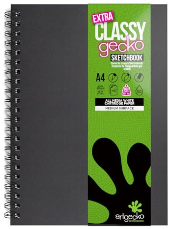 A4 Sketch Book Artgecko - Hardcover Spiral Bound, 80 Pages (40 Sheets) 200gsm Thick Paper Drawing Pad, A4 Sketchbook for Sketching, Drawing, Pencil & Charcoal, Ideal for Artists, Art Projects