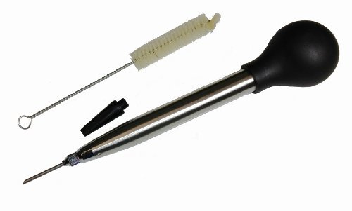 Paderno World Cuisine 3-Piece Basting Set,Baster, 10 Extra Long Cleaning Brush, Flavor Injector