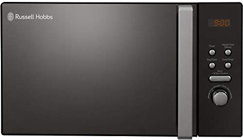 Russell Hobbs RHM2063B 20L 800W Black Digital Solo Microwave with 5 Power Levels, Automatic Defrost, 8 Auto Cook Menus, Clock and Timer, Easy Clean