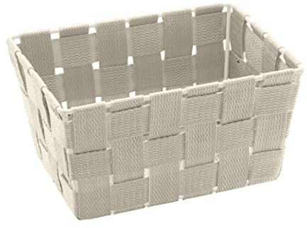 WENKO Cesto para baño Adria Mini largo beige - cesta para el baño, Polipropileno, 19 x 9 x 14 cm, Beige