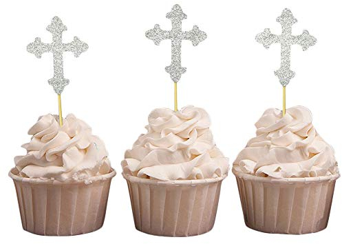 Darling Souvenir, Christening Baptism Cupcake Toppers, Dessert Decorations - Pack Of 20
