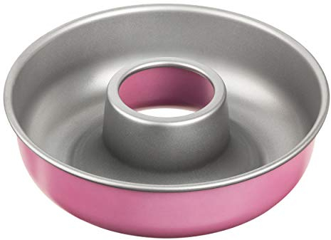 Zenker Creative Studio Molde Savarín, Acero con Revestimiento Antiadherente ILAG, Interior gris y exterior rosa Frozen, 28x8cm.