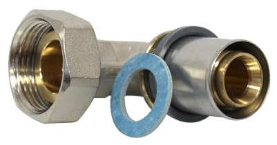 Arcanaute - Raccord multicouche à sertir - Raccord multicouche à sertir TH - Coude Femelle écrou libre 3/4 (20/27) - Ø20x2,0 -
