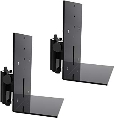HFTEK Lautsprecherständer - Wandhalterung - Gestell für Audio/HiFi-Anlagen - Universal drehbarer Surround-Lautsprecher - Surround-Boxen-Auflagefläche (HF01S*2)