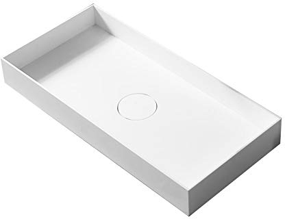 Aufsatzwaschbecken aus Mineralguss TWA112 - Breite & Farbe wählbar, Farbe:Weiß Matt, Waschbeckenbreite:80 cm