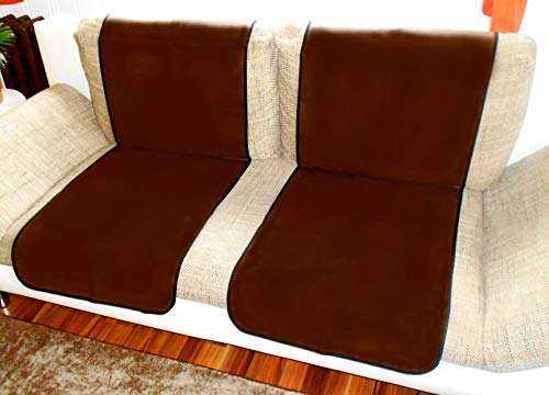 Holzdrehteile Sofaläufer Sesselläufer Überwurf Sesselschoner Schoner Läufer 47 x 170 Velour braun