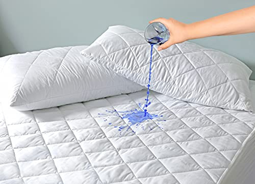 ZNR® Quilted Waterproof Mattress Protectors Super King Size | 40 CM Extra Deep Skirt | Fitted Sheet Style Bed Cover | Hypoallergenic | Dust Mite Proof | Breathable | Noiseless (Super King)