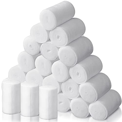 Treela 24 Rolls Cast Padding Individual Pack Undercast Padding Roll Wrap Bandage with Plaster Soft Cloth for Halloween Wrap Bandage Art Projects Body Casts Mask Making Supplies(4 Inch x 8.9 ft)
