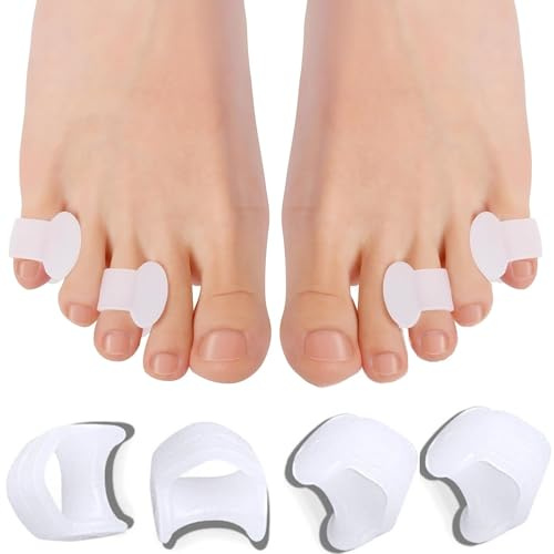 feifanshop Zehentrenner, Gel-Zehenspreizer, Kleine Bunion korrektur zur Verhinderung von Blasen überlappende Zehe Reibung und Druckentlastung (4 Stück)