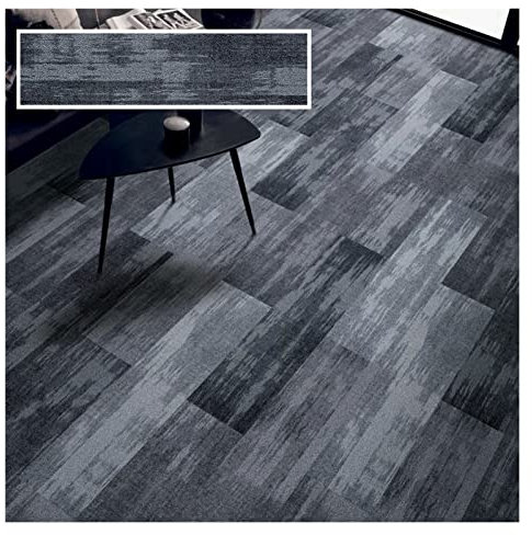 YJEUZCD Läufer Teppiche Flur, 5 Mm Dick Lange Streifen Spleißen Wohnbereich Boden Teppichfliese, Sammelt Staub Haushalt Gewerblicher Teppichboden, 25x100cm (Farbe : Grey-D, Größe : 5pcs)