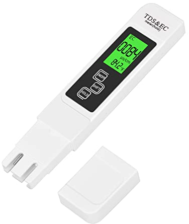 Testeur Mètre Électronique, Digital TDS&EC Testeur 3 en 1, Thermometre, Metre pour Tester le TDS/EC de L'eau Potable/Aquarium/Piscine